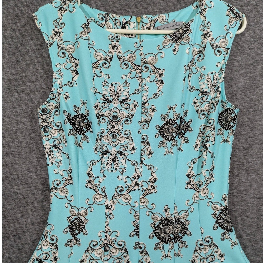 Danny and Nicole Blue Ombre Paisley Sleeveless Fit Flare Dress Size 10 - Picture 2 of 10